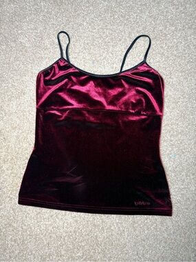 bebe Burgundy Velvet Spaghetti-Strap Cami